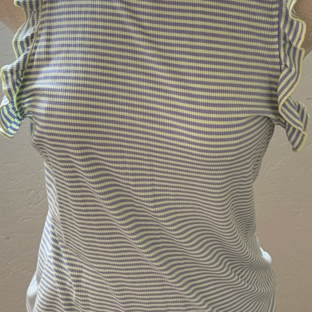 Striped Ruffle Sleeve Top